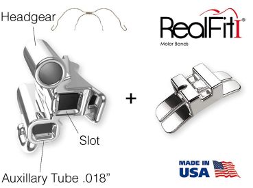 RealFit™ I - Bande molari, Kit introduttivi, Arcata sup., combin. tripla + chiusura pal. (dente 17, 16, 26, 27)  MBT* .022"