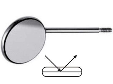 Specchietto orale, superficie nera, piatto, misura 3; diametro 20 mm (DentaDepot)