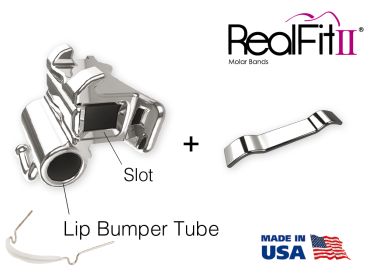 RealFit™ II snap - arc. inf., combinazione doppia con lip bumper + chiusura palatale (dente 46, 36) MBT* .022"