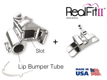 RealFit™ II snap - arc. inf., combinazione doppia con lip bumper + chiusura palatale (dente 46) MBT* .018"