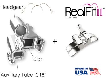 RealFit™ II snap - arc. sup., combinazione tripla + chiusura palatale (dente 17, 16) Roth .018"