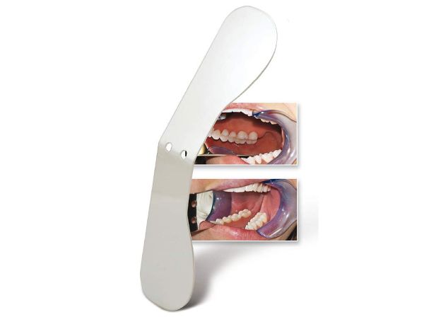 Specchietto in acciaio inossidabile, linguale per  mascella + mandibola