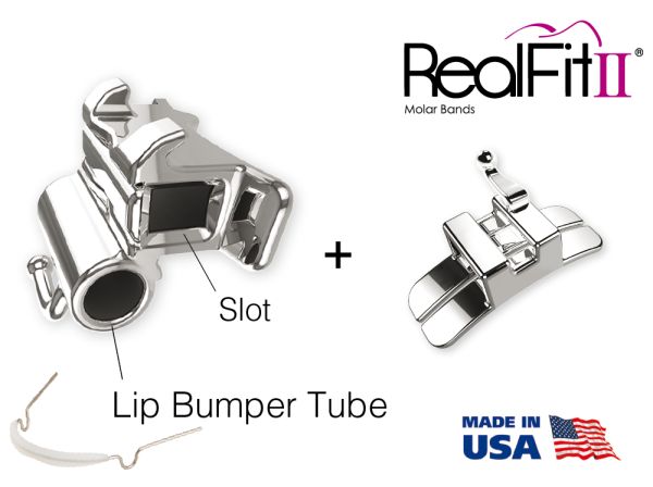 RealFit™ II snap - arc. inf., combinazione doppia con lip bumper + chiusura palatale (dente 36) MBT* .022"
