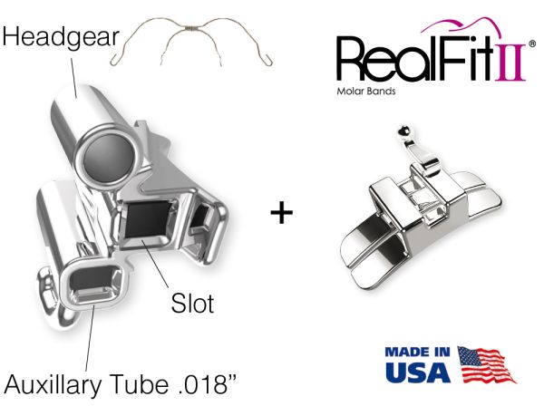 RealFit™ II snap - arc. sup., combinazione tripla + chiusura palatale (dente 17, 16) MBT* .022"