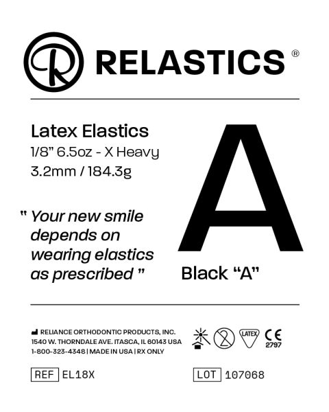 Elastici intraorali Relastics™ - in lattice, Diametro 1/8" = 3,2 mm